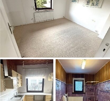 Arbeitszimmer, Küche, Badezimmer im EG