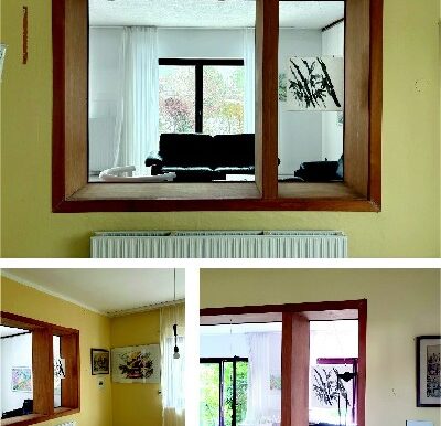 Esszimmer mit Durchbruch zum Wohnzimmer